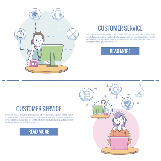 Vector customer service infographic