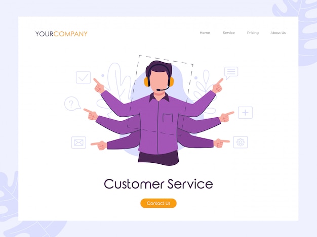 Vector customer service landing page