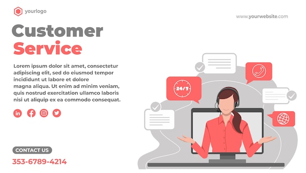 Vector customer service support flat character illustration office women staff