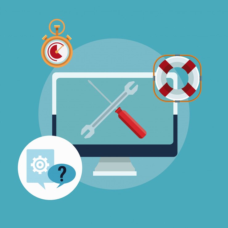 Vector customer service and technical support concept