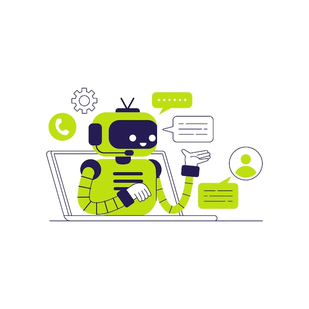 Обслуживание клиентов с помощью AIPowered Chatbot Искусственный интеллект виртуальный ассистент сообщения