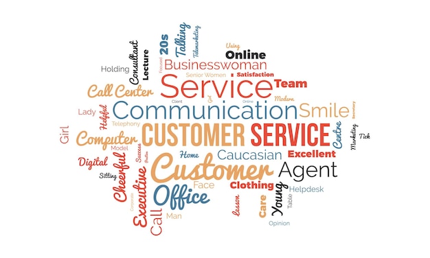 Vector customer service world cloud background careers awareness vector illustration design concept
