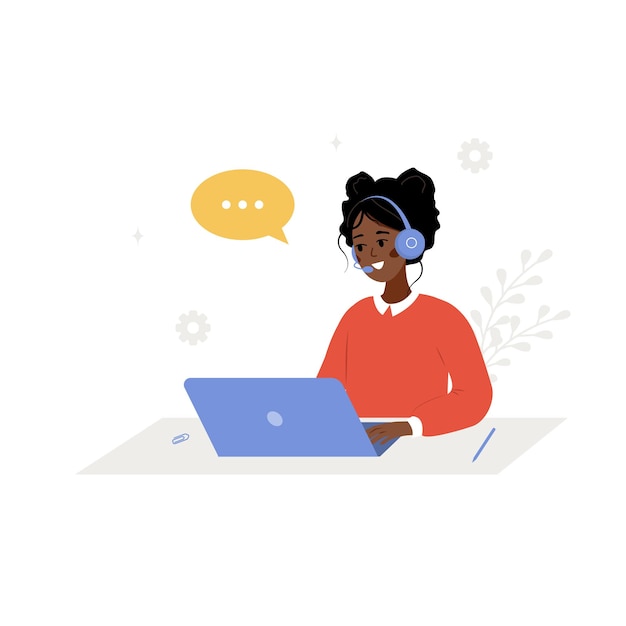 Customer support concept Call center or hotline