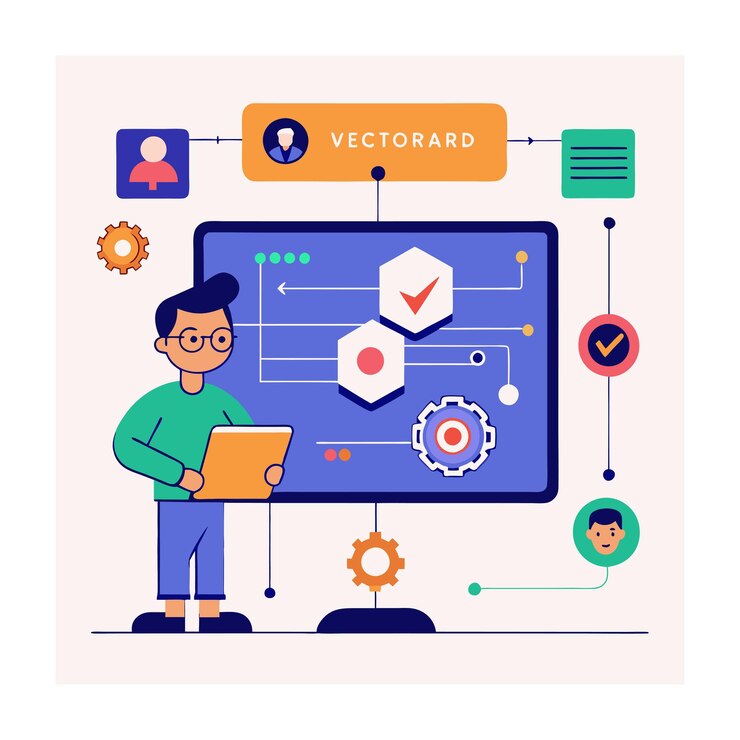 Vector customer support flat design illustration