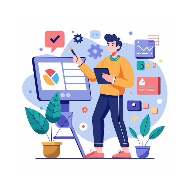 customer support flat design illustration
