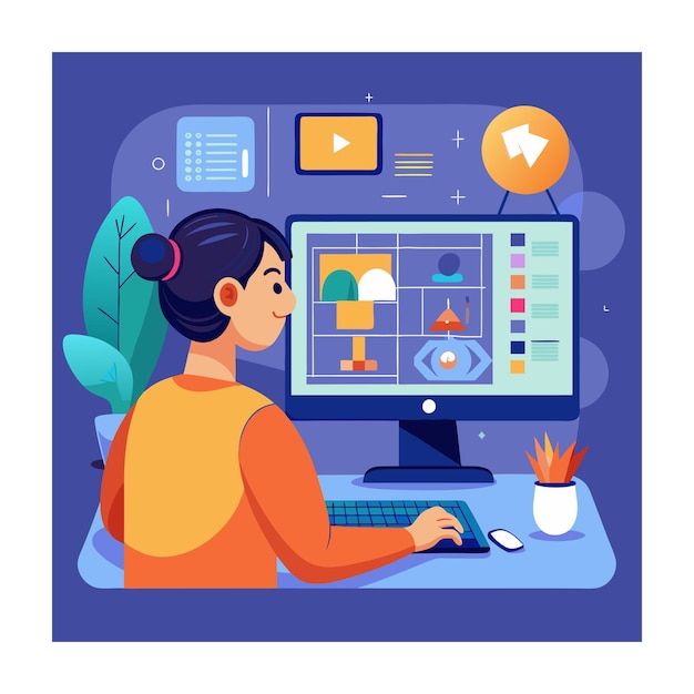 Customer support flat design illustration