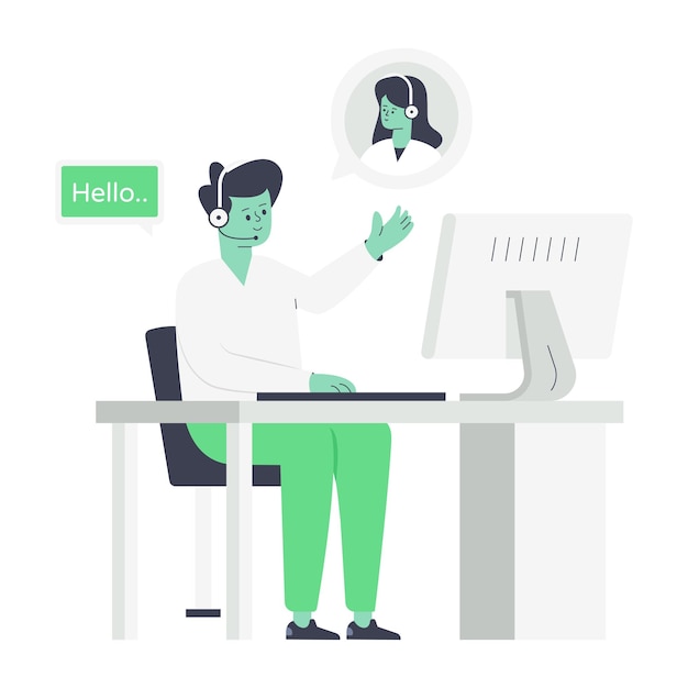 Customer support flat illustration design