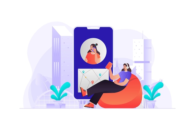 Customer support flat illustration