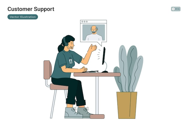 Customer Support Illustration