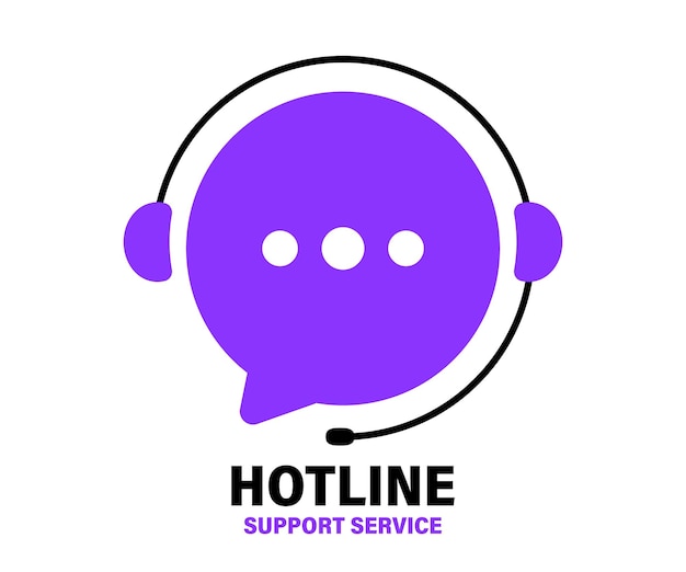 Vettore icona del servizio di assistenza clienti servizio di supporto con le cuffie call center 247 concetto di hotline per la consulenza del cliente contattaci feedback del centro di assistenza illustrazione vettoriale del supporto tecnico online