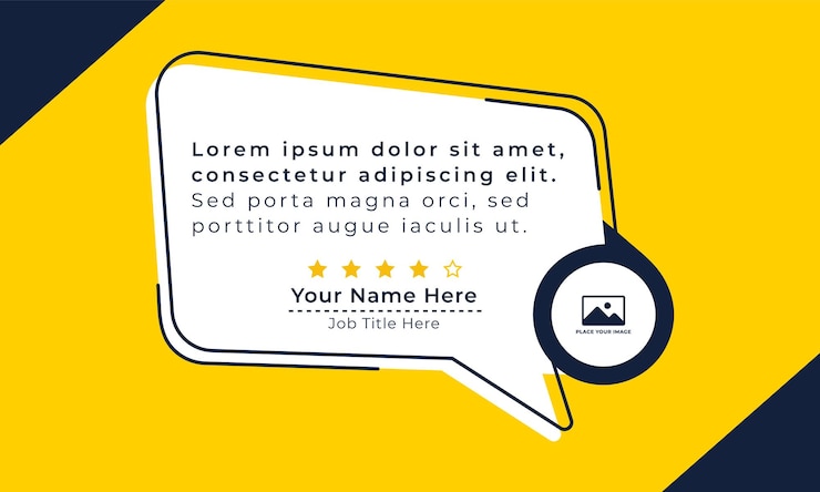 Vector customer testimonial quote for social media use