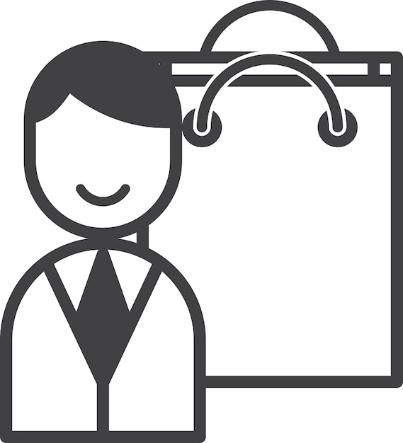 Customers and shopping bags illustration in minimal style