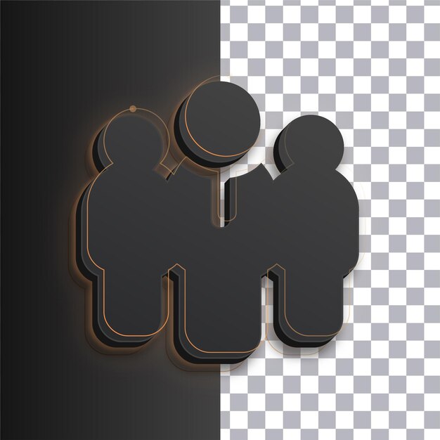 customizable dark team icon featuring golden glow lines on transparent background