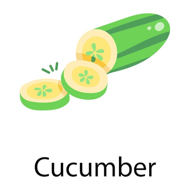 A customizable flat icon of cucumber