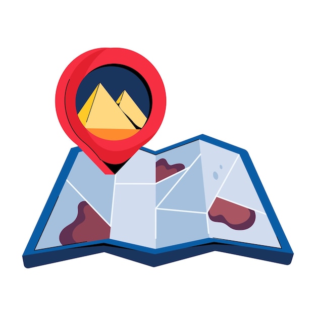 Customizable flat icon of desert location