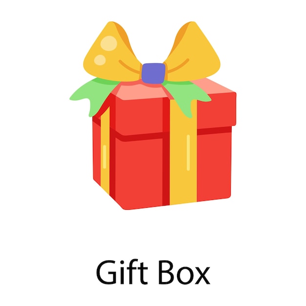 A customizable flat icon of gift box