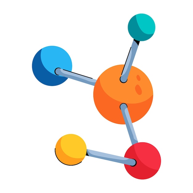 ベクトル 分子のカスタマイズ可能なフラットアイコン
