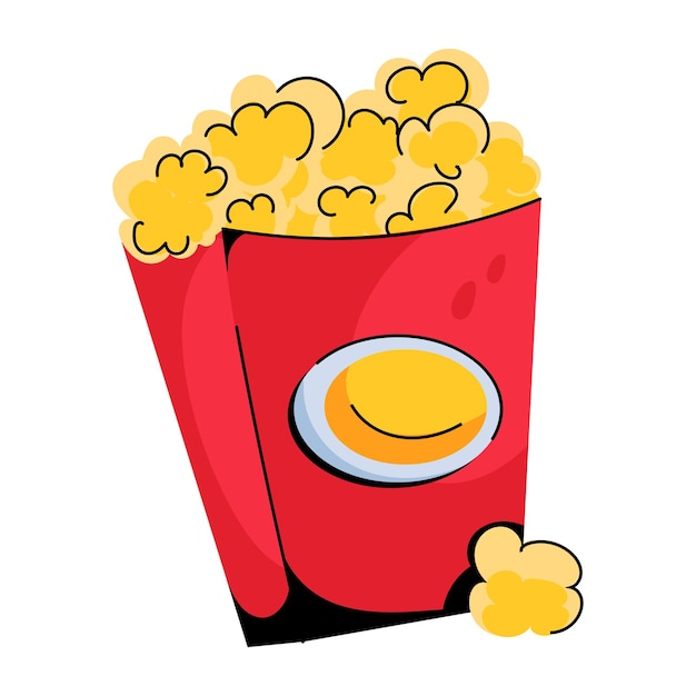 Customizable flat icon of popcorn