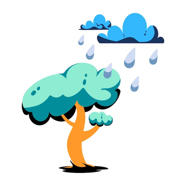 Customizable flat icon of tree