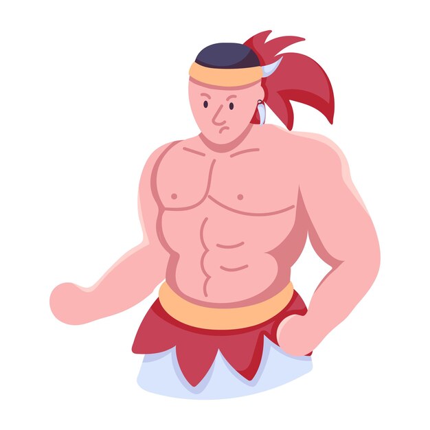 Vector customizable flat icon of warrior