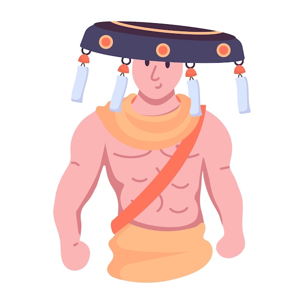 Vector customizable flat icon of warrior