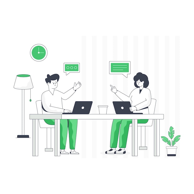 A customizable flat illustration of coworking