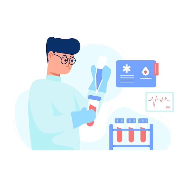 Vector a customizable flat illustration of lab testing