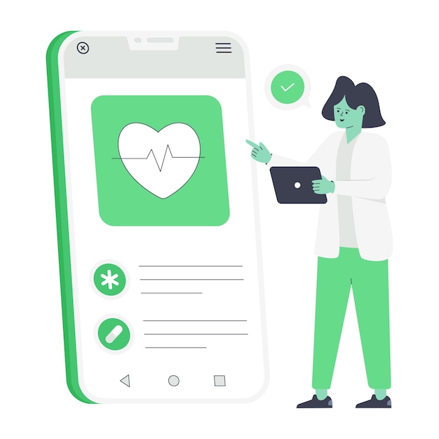 A customizable flat illustration of medical app