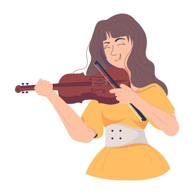 Vector customizable flat illustration of violinist