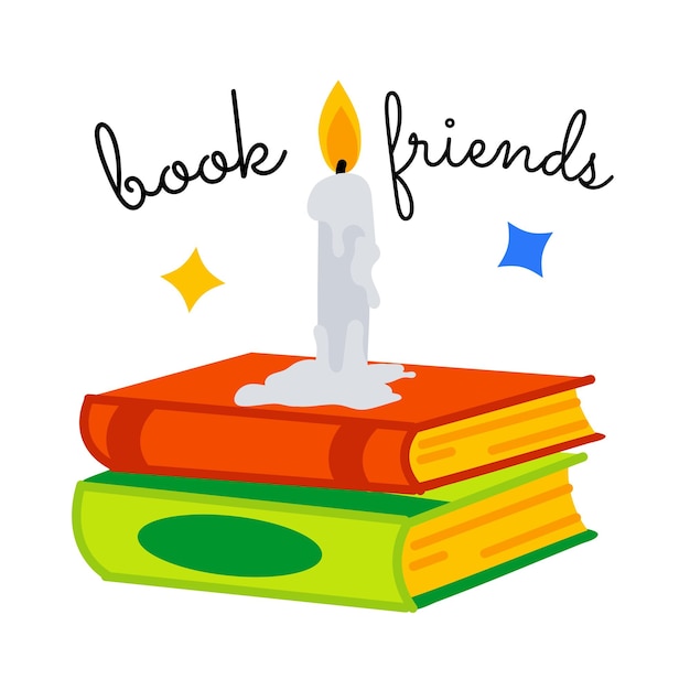 A customizable flat sticker of friend books