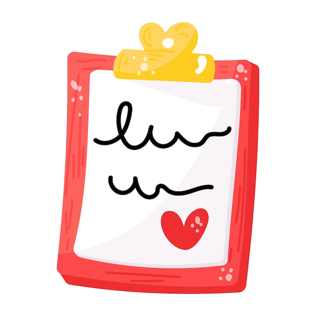 A customizable flat sticker of love note