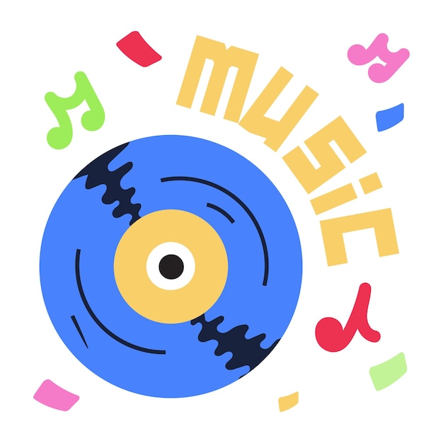 Vector a customizable flat sticker of music cd