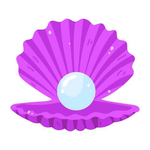 A customizable flat sticker of pearl shell