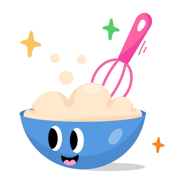 A customizable flat sticker of whisk