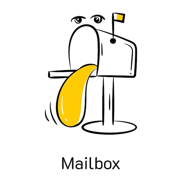 A customizable hand drawn icon of mailbox