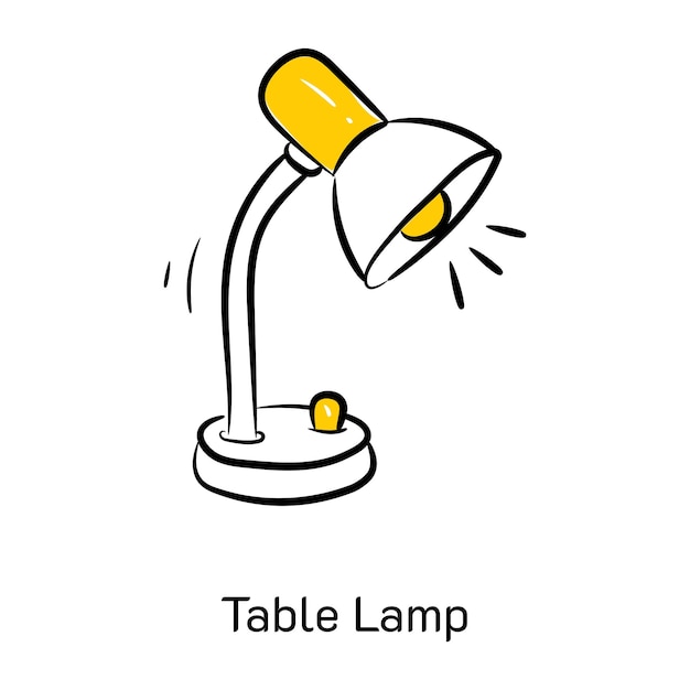 A customizable hand drawn icon of table lamp