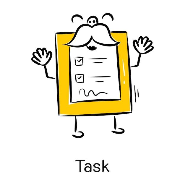 Customizable hand drawn icon of task available for premium use