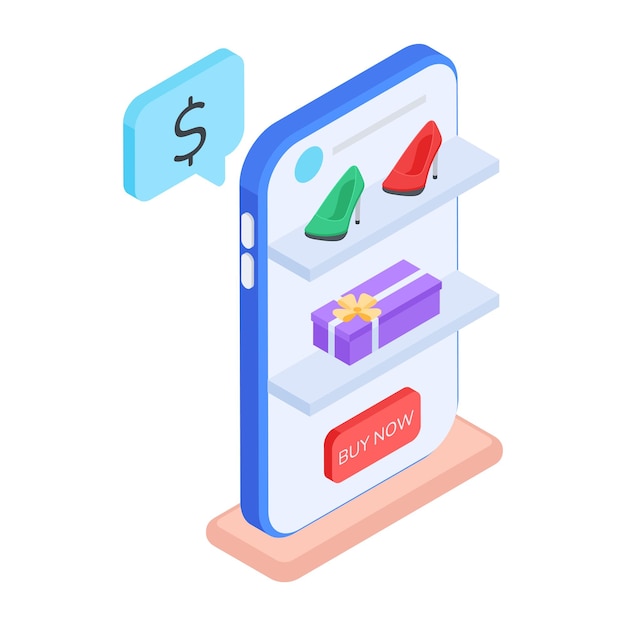 Vector customizable isometric icon of buy online