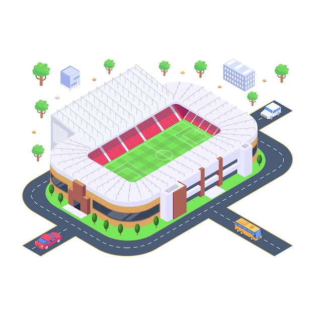 A customizable isometric illustration of old trafford