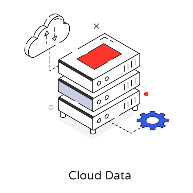 A customizable line icon of cloud data