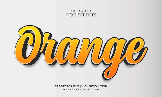 Customizable Orange 3d text effects layer style mockup template