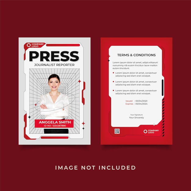 Customizable Press ID Card Template Perfect for Media Personnel