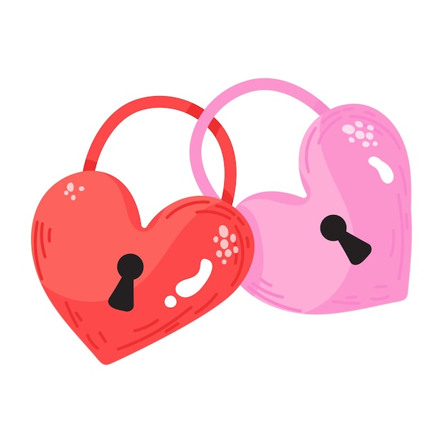 A customizable sticker of heart locks