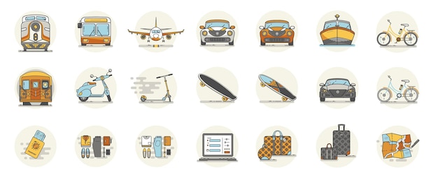 Customizable Travel Icons