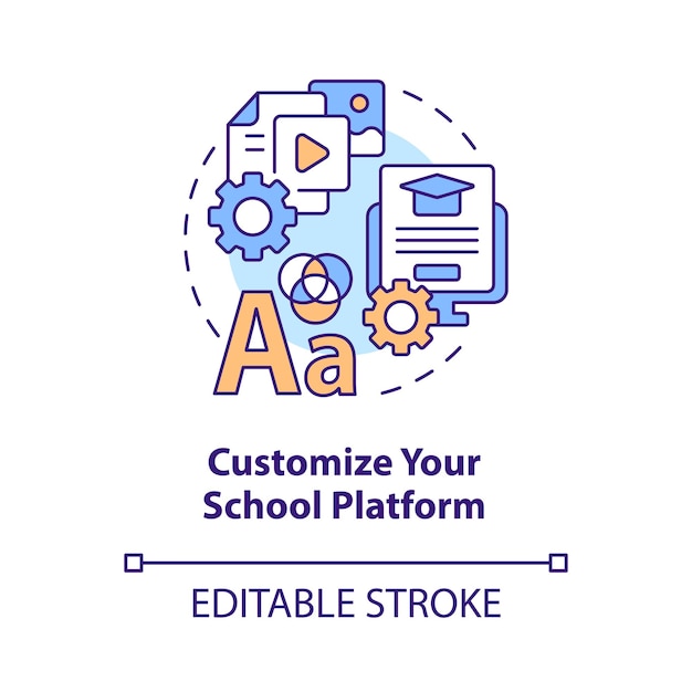 Personalizza l'icona del concetto della tua piattaforma scolastica