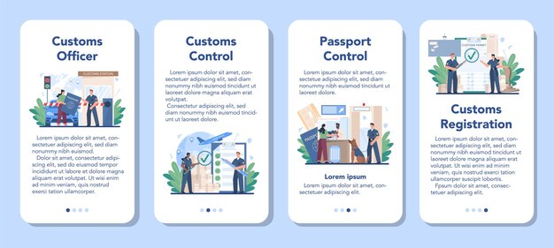Набор баннеров для мобильного приложения таможенника