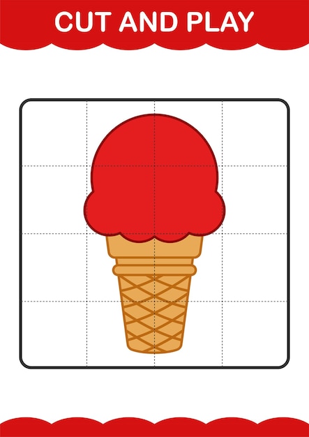 ベクトル カットしてアイスクリームで遊ぶ