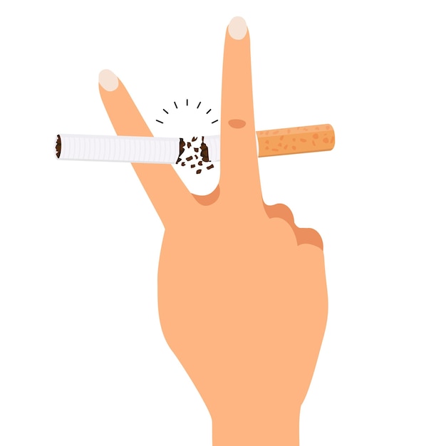 Vector cut cigarette butt vector flat