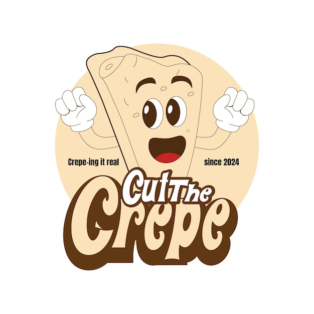 Cut the crepe logo design template