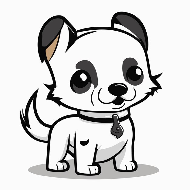 Vector cut dog hand drawn cartoon sticker icon concept isolated illustration